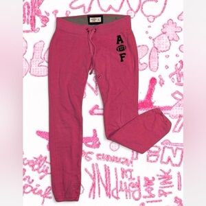 Y2K Abercrombie & Fitch Pink sweatpants with embroidered logo & drawstring waist